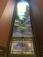 New York, Ithaca, Cornell University, Sage Chapel: Tarr Memorial Window:  landscape