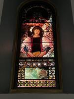 New York, Ithaca, St. Catherine's Greek Orthodox Church: Wilcox Memorial Window:  Cross and Angels