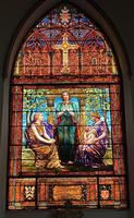 New York, Geneseo, St. Michael's Episcopal Church: Wadsworth Memorial Window:  Faith, Hope and Charity