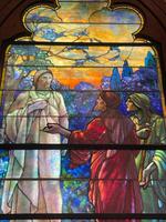 Texas, San Juan, Gelman Stained Glass Museum: Mercer Memorial Window:  Christ on Road to Emmaus