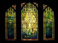 Illinois, Chicago, Richard H. Driehaus Collection: Stephens' Crossing Disaster Memorial Window:  Angel of Peace and Mercy