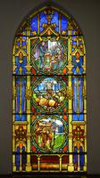 Illinois, Evanston, Levere Memorial Temple: Levere Memorial Window:  Good Samaritan and Scenes from the Life of William Collin Levere