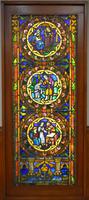 Florida, Winter Park, Rollins College, Crummer Building: medallion windows, the side panels of the original window