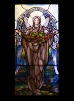 Texas, San Juan, Gelman Stained Glass Museum: Halloran Memorial Windows:  Beatitudes of the Sermon on the Mount: Blessed are the Meek