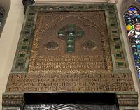 Brooks Memorial Tablet:  mosaic tablet with glass insets