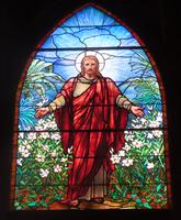 Texas, San Juan, Gelman Stained Glass Museum: Wolcott Memorial Window:  Come Unto Me