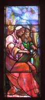 Texas, San Juan, Gelman Stained Glass Museum: Zimmerman Memorial Window:  Education of Virgin