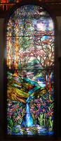 Illinois, Evanston, Halim Time and Glass Museum: landscape with waterfall