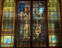 Illinois, Evanston, Halim Time and Glass Museum: Wentworth Memorial Window:  Christ and Nicodemus