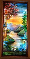 Illinois, Hillside, Oak Ridge Cemetery, Oakridge Abbey Mausoleum: Victor Memorial Window:  landscape