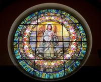 Wisconsin, Oshkosh, Trinity Episcopal Church: Barber Memorial Window:  Angel of Prayer