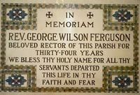 Ferguson Memorial Tablet:  marble tablet, inlaid with glass