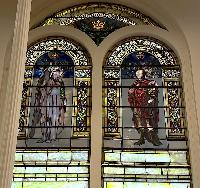 New York, New York City, Brooklyn, Plymouth Church: Thayer Memorial Window:  Cornelius and the Angel