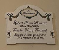 Howard Memorial Tablet:  marble inlaid with glass