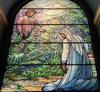 New York, New York City, Manhattan, St. Michael's Church: Roome Memorial Window:  Annunciation to Mary