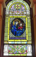 New York, New York City, Manhattan, The Church of St. Francis Xavier: Copenhagen Memorial Window:  Madonna and Child