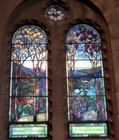 New York, Poughkeepsie, Vassar College, Chapel: Class of 1904 Memorial Window:  landscape