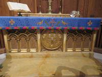 Hartman Memorial Altar:  Sienna marble inlaid with mosaic