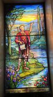 Illinois, Chicago, Rosehill Cemetery, Community Mausoleum: S.J.T. Straus Memorial Window:  male biblical figure standing by river