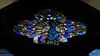New York, New York City, Manhattan, Church of the Transfiguration: quatrefoil, peacock in center