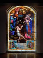 California, Riverside, Mission Inn: Markham Commemorative Window:  The Juggler of Touraine