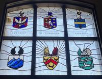 California, Riverside, Mission Inn: several family crests