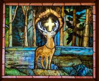 Wyoming, Bondurant, The Church of St. Hubert the Hunter: Van Brunt Memorial Window:  Vision of St. Hubert